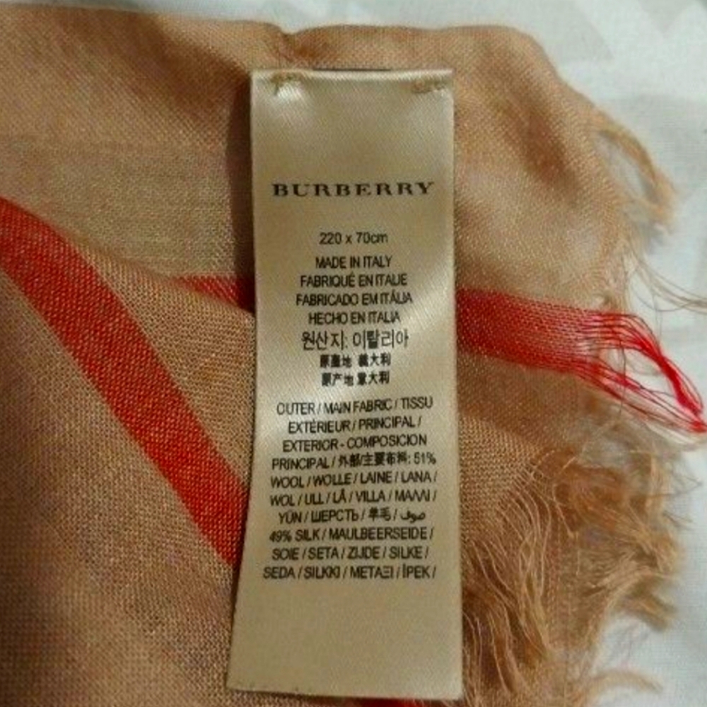 Burberry Scarf (lightweight, eyelash fringe)